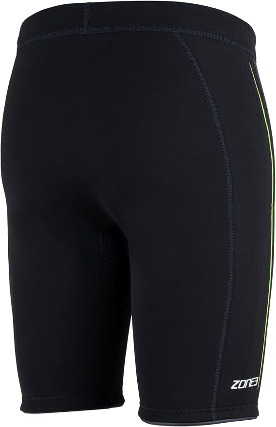 ZONE3 Active-Flex Buoyancy Jammer, 3/2mm Neoprene Shorts for Swim Training, Unisex Black/Lime Wetsuit Shorts