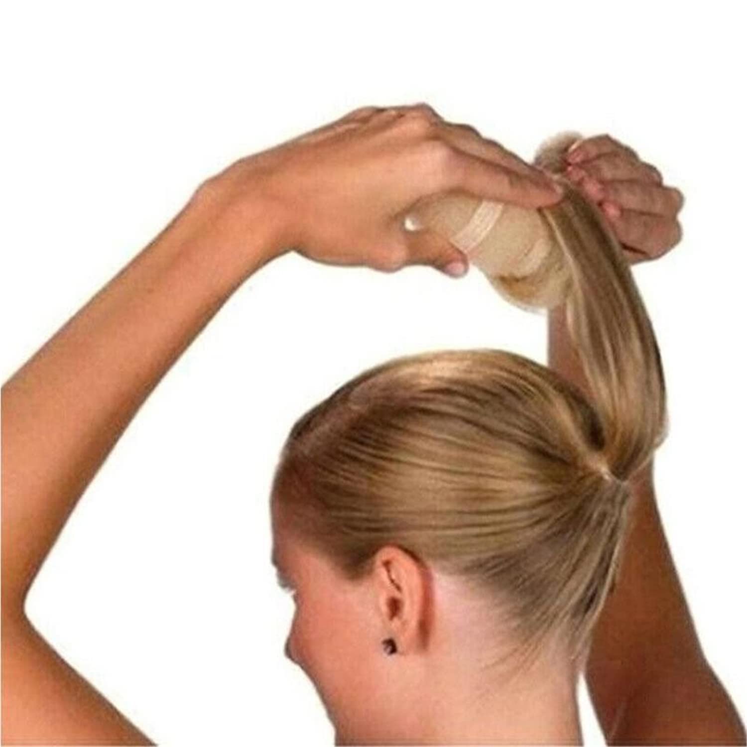Herramienta de rollo mágico creativo para el cabello, para hacer bollos de pelo a la moda, para hacer donut, herramienta para peinar el cabello para mujer, soporte de cola de caballo (negro)