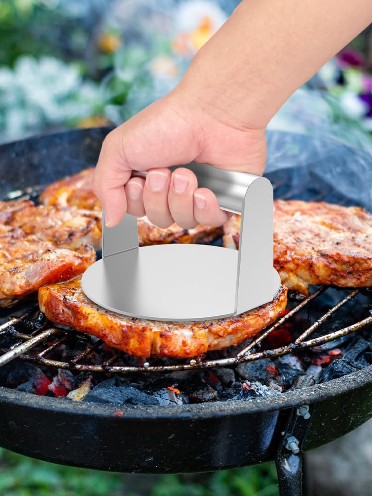 Pressa Per Hamburger, Pressa Per Hamburger Da Cucina Per Carne Macinata, Manico In Legno, Pressa