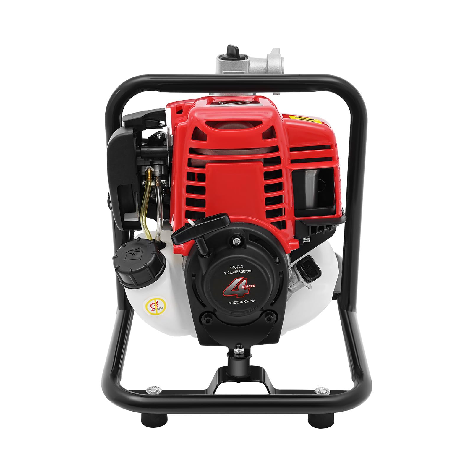 Benzin Wasserpumpe 38CC 4 Takt Motorpumpe Benzin Teichpumpe, 1.2KW Selbstansaugend Gartenpumpe Benzinmotor Hochdruck Pumpe für Gartenbewässerung Entwässerung, 135L/Min