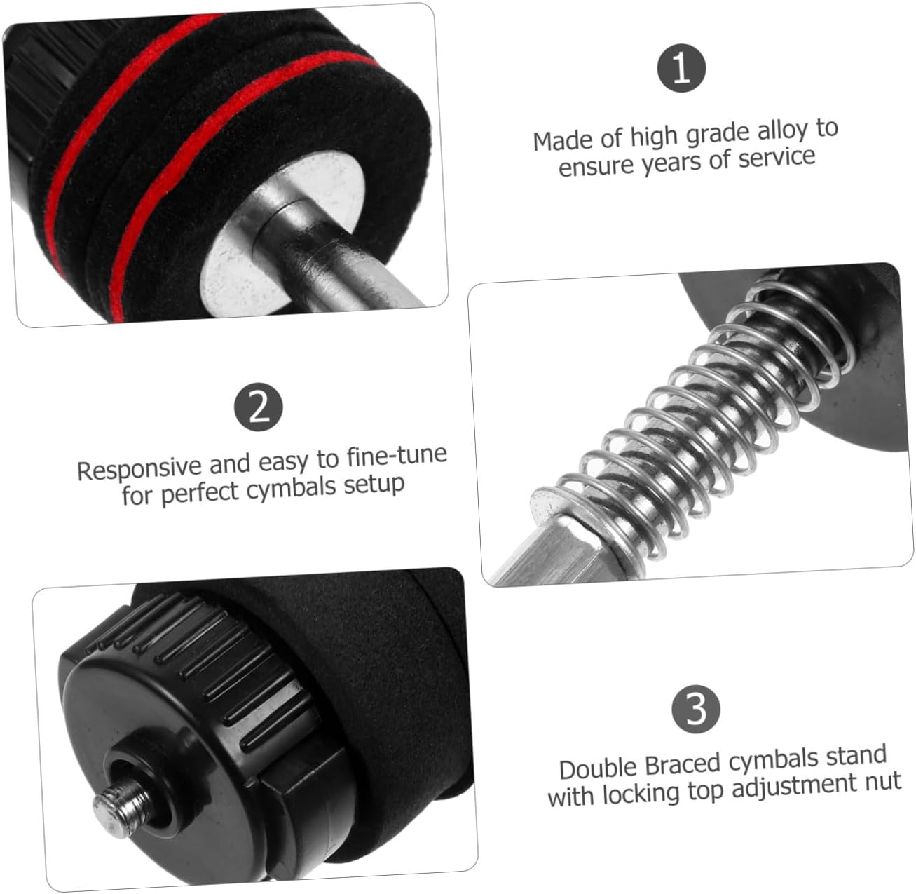 Levemolo 1set Quick Release Cymbal Nuts for Drum Hardware Stacker Parts for Easy Installation and Removal Compatible Jazz Drum Stands Construction