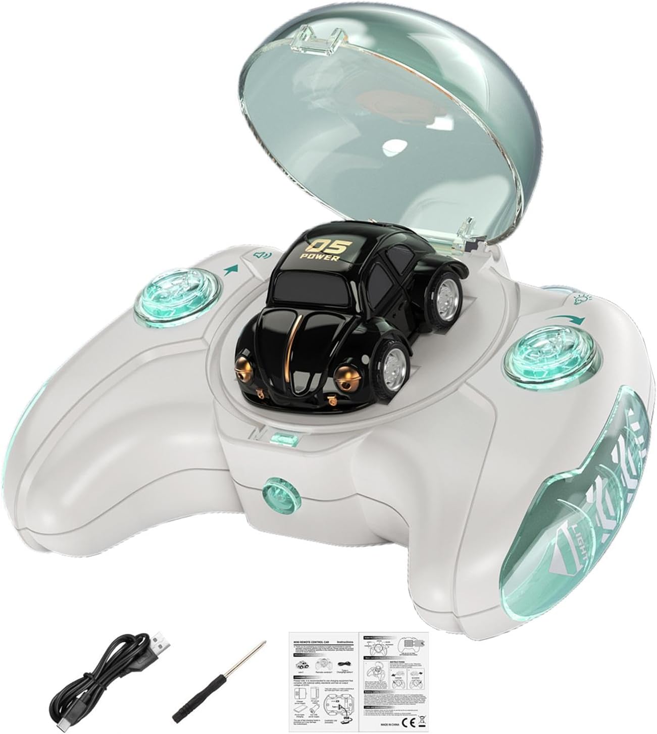 Remote Control Car, Rc Car, Led Light Remote Car, Usb Remote Control Car, Small Usb-Powered Remote-Control Car for Kids, Drift Car with Led Lights for Boys and Girls Aged 3-9 Year, Multicolor