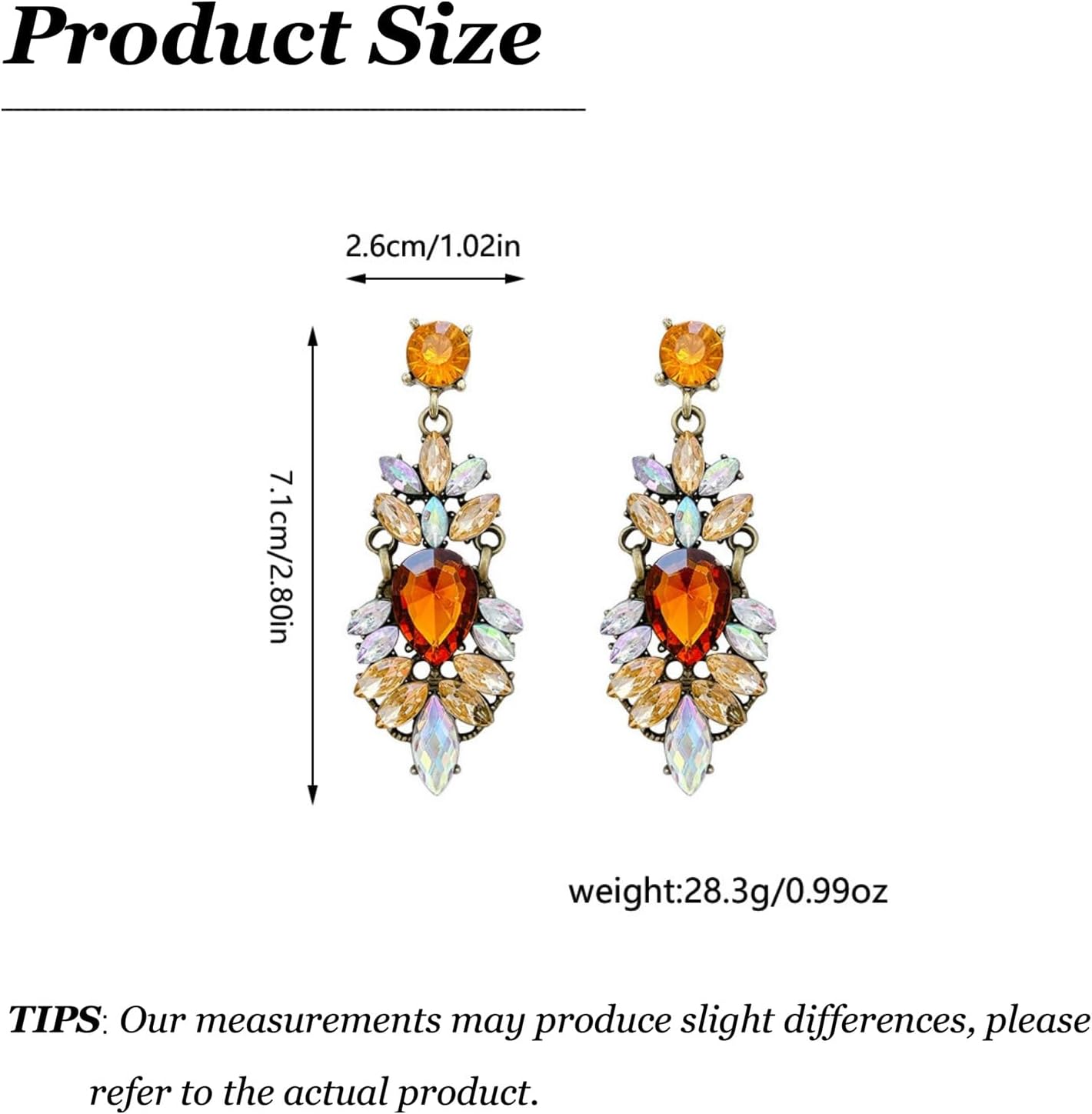 Vintage Rhinestone Earrings for Women Fancy Crystal Cluster Drop Earrings Colorful Champagne Chandelier Statement Earring Dangle Wedding Bridal Flower Rhinestone Earring - Image 6