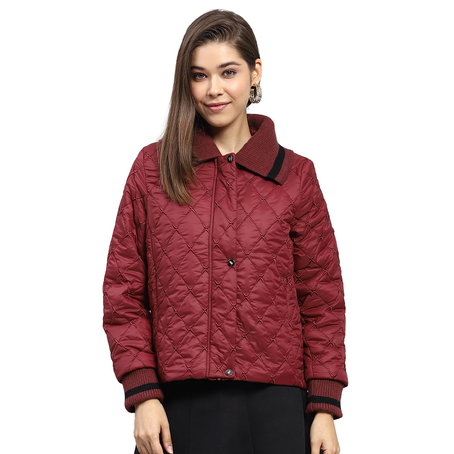 monte carlo Womens Embroidered Wine Collar Full Sleeve Jacket-picture-24