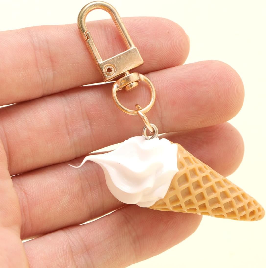 Ipetboom Metal Key Holder Ice Cream Hanging Key Chain 2pcs for Car Keys image 3