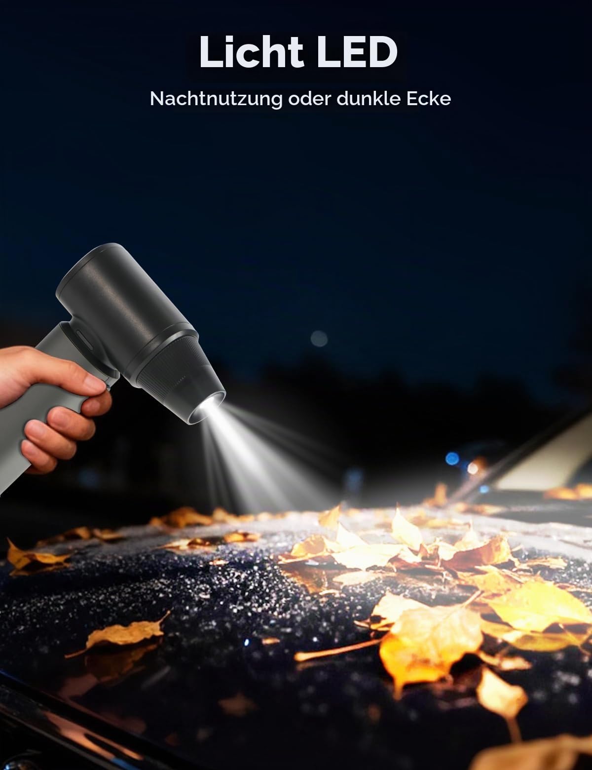 Elektrisches Staubgebläse Aluminium, Electric Air Duster Super Power mit Akku Windkraft Dual-Modus Stufenlos Einstellbare Geschwindigkeit, für Computer Tastatur Haus Auto Garten
