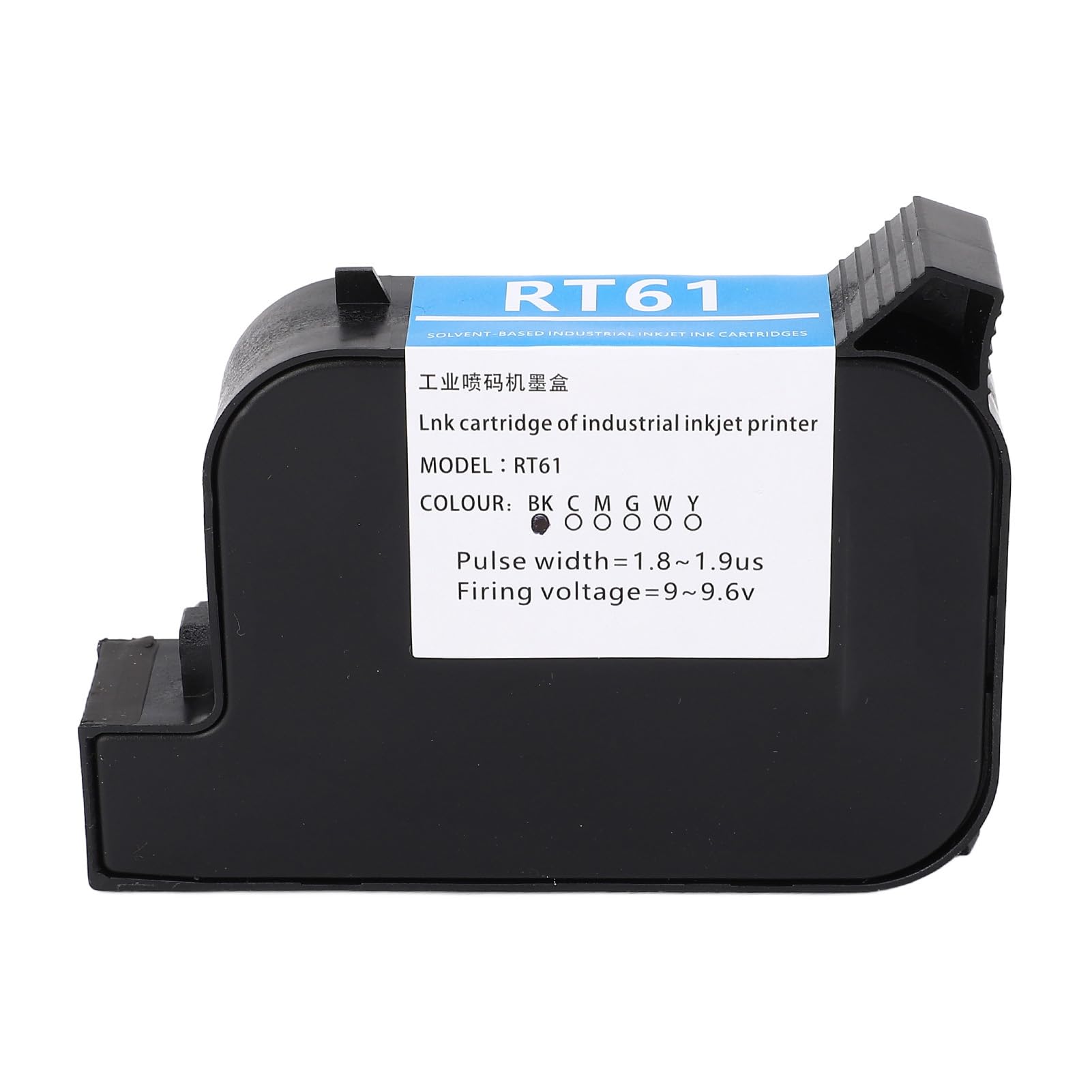 FTVOGUE Cartucho de Tinta Negro de Secado Rápido para Impresora de Inyección de Tinta de 12,7 Mm, Cartucho de Tinta para Impresora de Inyección de Tinta Portátil RT61 de 42 Ml