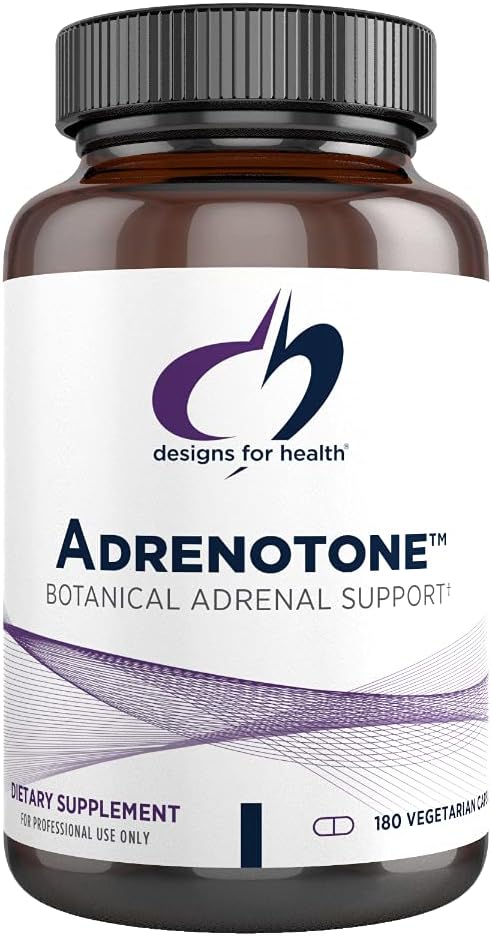 Designs for Health Adrenotone - Adrenal Support Supplement with Rhodiola Rosea, Ashwagandha, Vitamins B6, B2 + B5 - Designed to Support Adrenals + Healthy Cortisol Levels (180 Capsules) : Health & Household