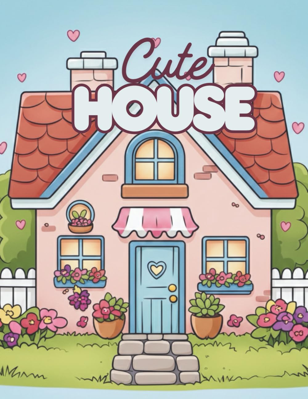 Cute House Coloring Book: Adorable house illustrations