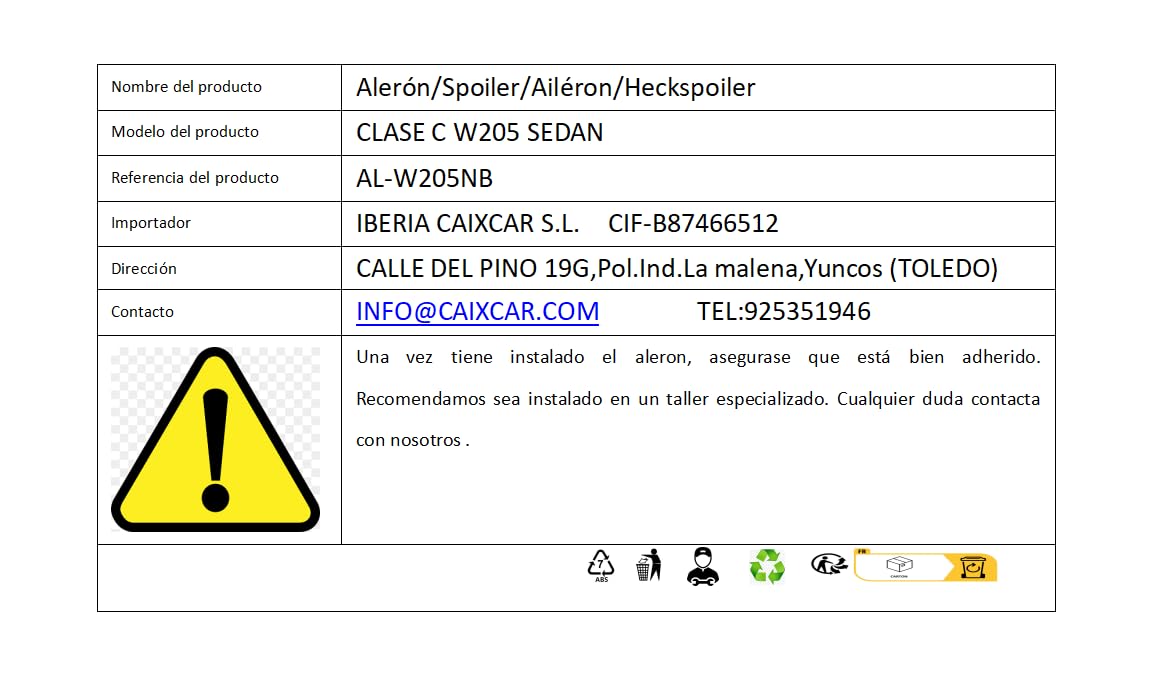 Alettone W205 C63 Spoiler w205
