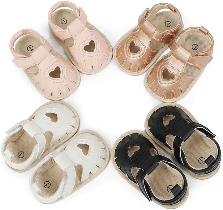 Sawimlgy Baby Girls Boys Sandals Summer Flowers Shoe Rubber Sole PU Leather Mesh Infant Toddler First Walkers Princess Dress Outdoor Shoes - Image 3