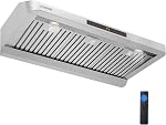 COSTWAY 30 Inch Under Cabinet Range Hood with Oil Collector, 900 CFM Stainless Steel Kitchen Vent Hood w/4 Fan Speeds, Touch/Gesture/Remote Control, Timer, LED Lights & Dishwasher-Safe Baffles Filters