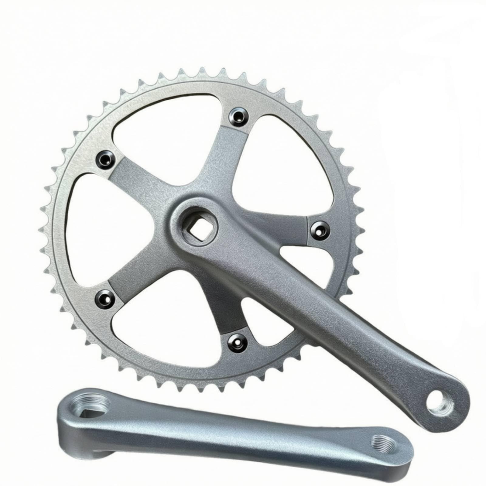 Juego Bielas Plato Individual Plateado Plato Individual CNC Pedal para Ciclismo en Ciudad