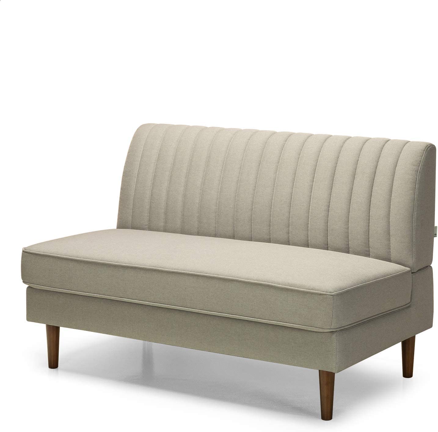 BLACK OAK 2 Seater Teak Wood Contemporary 51 inch Armless Sofa - Beige