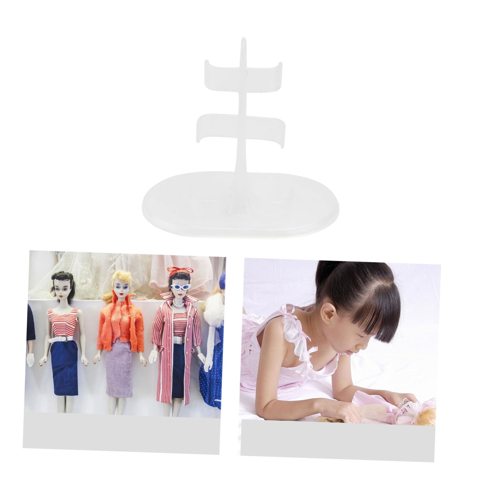 Toyvian Sturdy Plastic Doll Stand Base Doll Clothes Display Holder Dress Stand for Boys and Girls