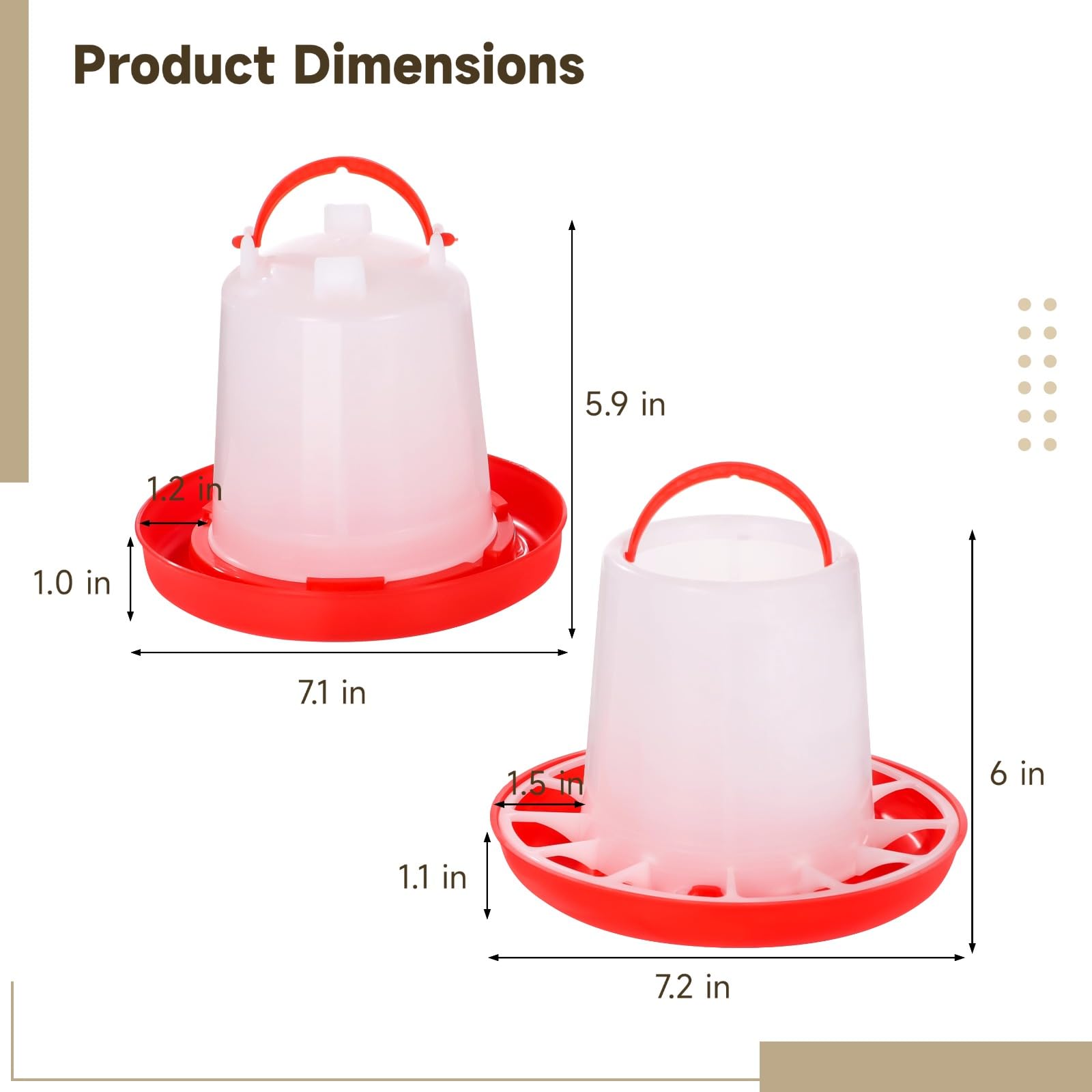 Abbeveratoio per pollame e mangiatoia automatica, abbeveratoio da 1,5 l e mangiatoia automatica da 1,5 kg, contenitore in plastica da appendere per polli, tacchini, anatre e altro ancora