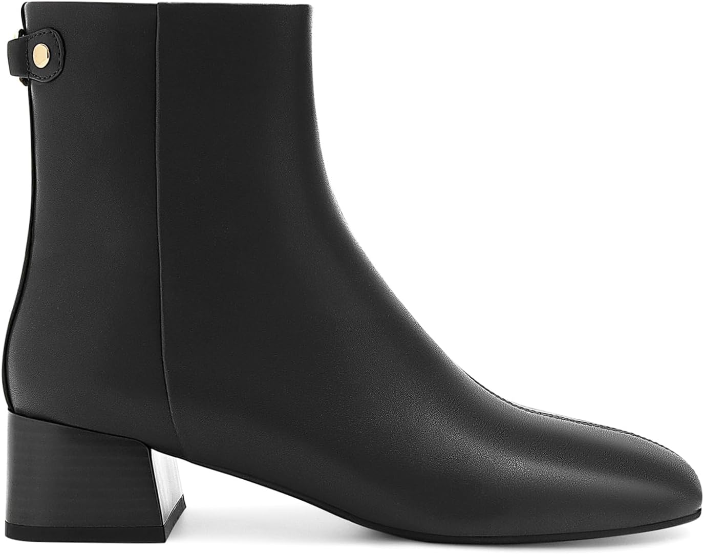 Womens Ankle Boots Square Toe Low Chunky Block Heel Booties with Side Zipper Comfortable Dress Short Boots Shoes - Image 4