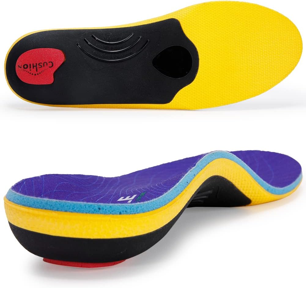 VALSOLE Heavy Duty Support Pain Relief Orthotics - 220+ lbs Plantar Fasciitis High Arch Support Insoles for Men Women