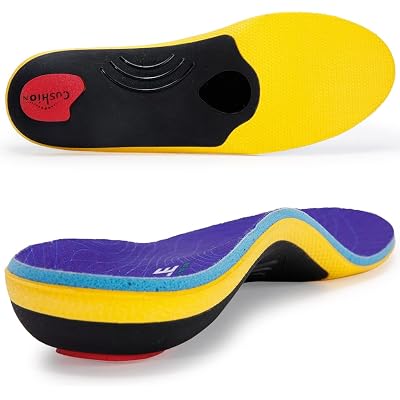 VALSOLE Heavy Duty Support Pain Relief Orthotics - 220+ lbs Plantar Fasciitis High Arch Support Insoles for Men Women, Flat Feet Orthotic Insert, Work Boot Shoe Insole, Absorb Shock with Every Step