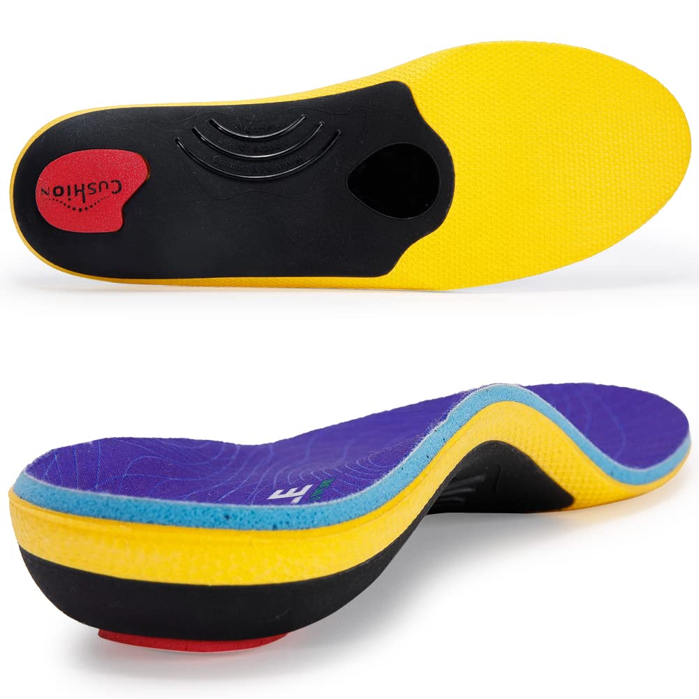 VALSOLE Heavy Duty Support Pain Relief Orthotics - 220 lbs Plantar Fasciitis High Arch Support Insoles for Men