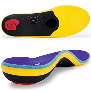VALSOLE Heavy Duty Support Pain Relief Orthotics - 220 lbs Plantar Fasciitis High Arch Support Insoles for Men