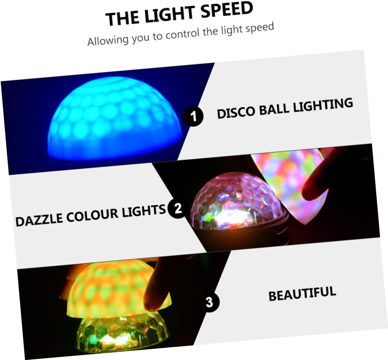 USB Party Light Disco Ball Sound Activated Stage Lighting for Dance Parties Karaoke Birthdays Celebrations Portable LED Night Light with Wide Coverage