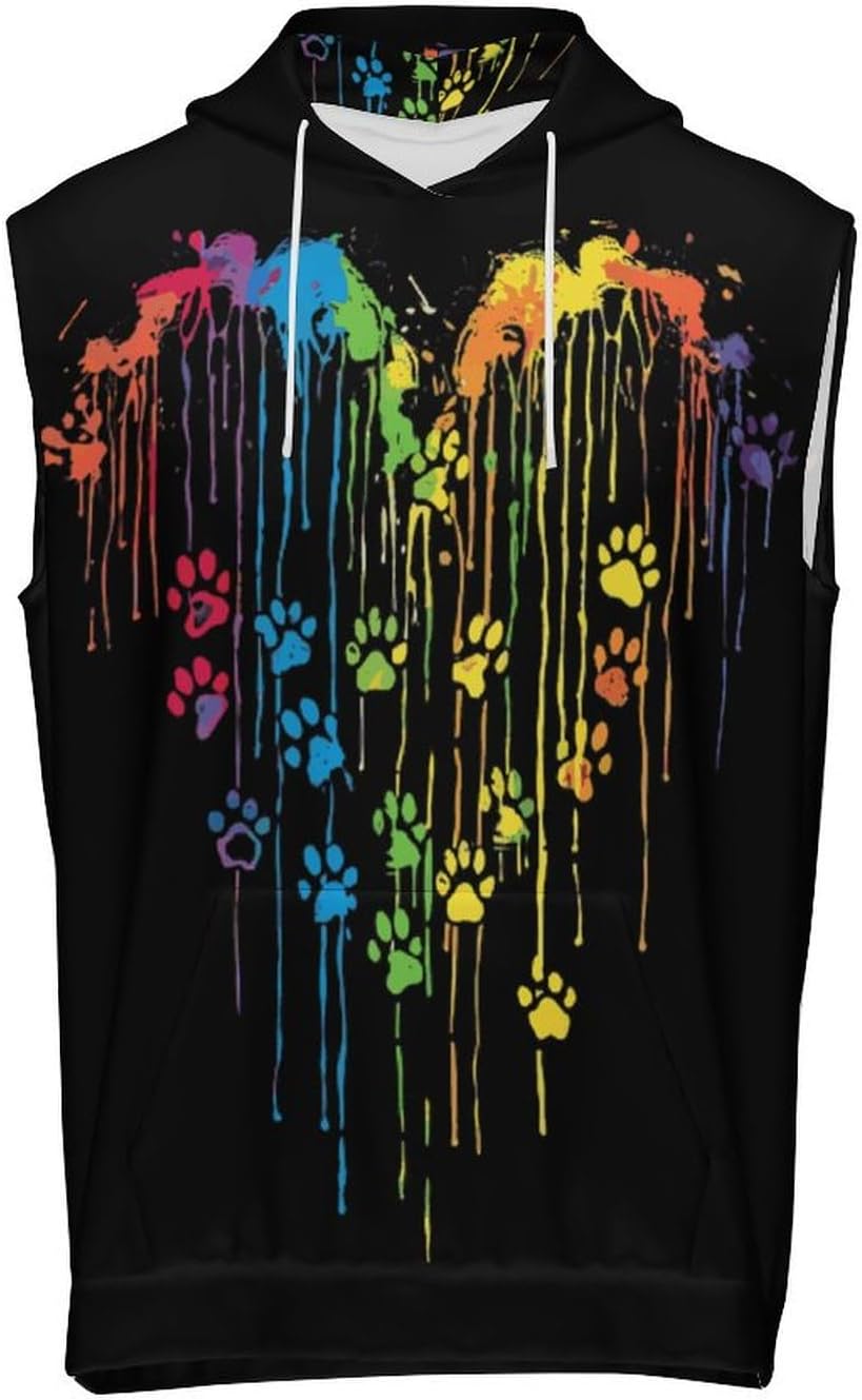 Men's Workout Hooded Tank Tops Sleeveless Muscle Gym T-Shirts