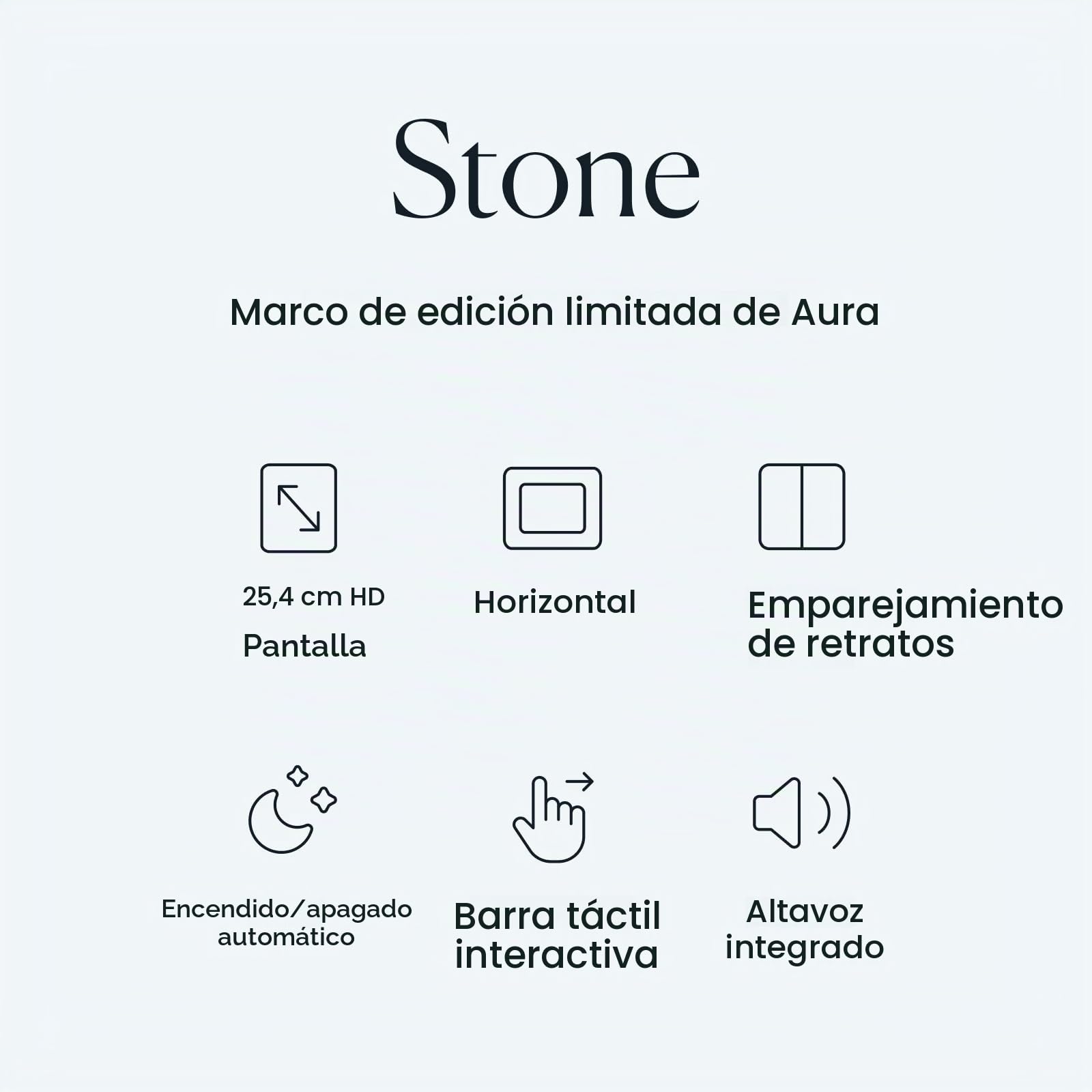 AURA Stone - Marco de fotos digital de 10,1 pulgadas (26 cm), pantalla HD mat | El mejor marco digital de Wirecutter para regalar | Envía fotos directamente desde tu teléfono | Configuración rápida y