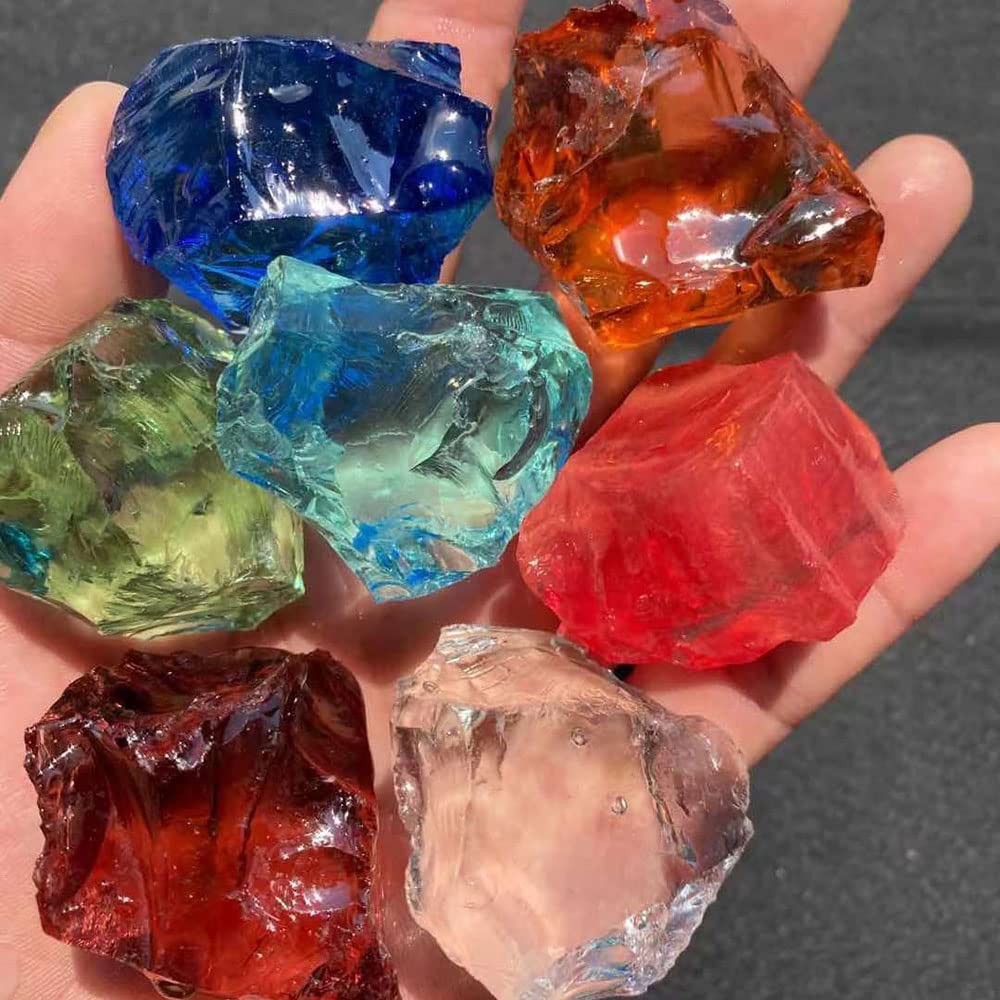 7 chakras de cristal de cristal transparente de piedra de cristal para caer coleccionable, 7 unidades, 3-5 cm