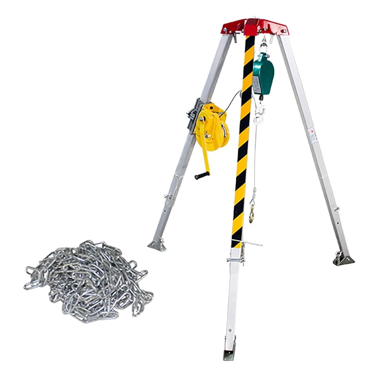 1800Ibs Emergency Rescue Tripod Kit Confined Space Aluminum Alloy Tripod 30M Anti-Fall Device for Power Engineering Sewer Tunnel