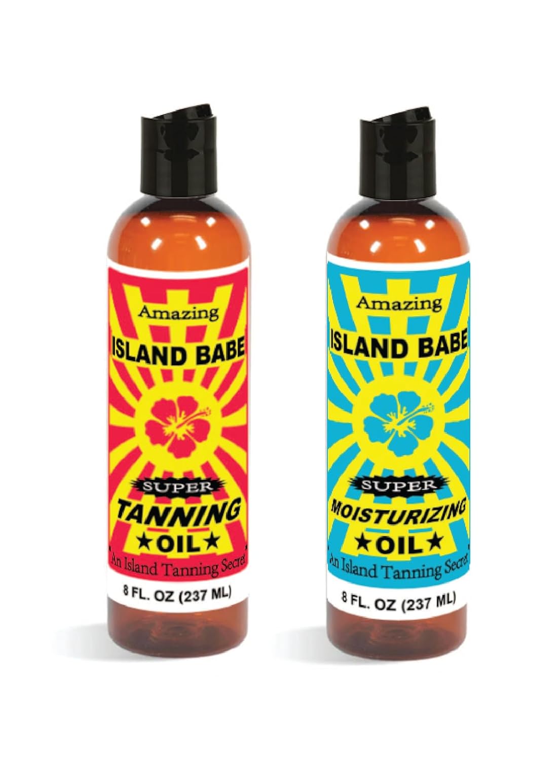 Island Babe Tanning Oil & Moisturizing Oil 2 Pack – 8 oz Each | Natural Oil Blend Sun Care Duo | Made in Texas