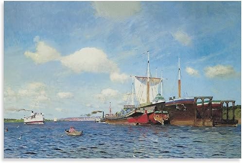 JHART Pósteres artísticos de paisaje levitano de Isaac con impresión artística de pared para colgar fotos de la familia, decoración del dormitorio,