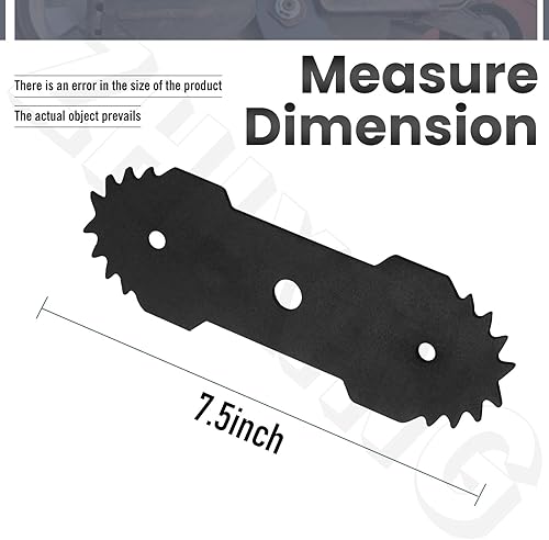 Miniatura 2 de Cuchilla de doble filo de 7.5 pulgadas compatible con D-enali 12 Amp eléctrica con cable para césped, resistencia confiable, alta eficiencia de