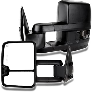 ASTOU Towing Mirrors Fit for Chevy for GMC Silverado Sierra 1999-2002 Replace Power Adjusted, Heated Function, LED Turn Signal Light, Width Light w/Black Housing Tow Mirrors