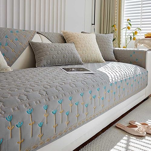 ABANO Funda acolchada de algodón para sofá, sabor étnico, lavable, antideslizante, gránulos en la parte posterior, funda de sofá súper suave, funda