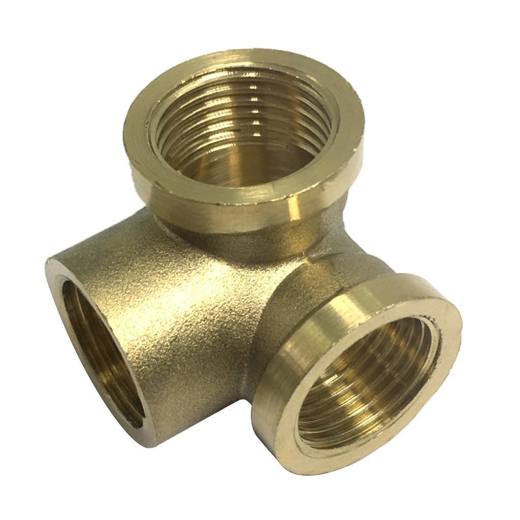 TWISAXC Tee Brass Pipe Fitting Dependable Construction Built to Last in Any Plumbing Application 3 Way Full-Port for 3 Way Brass Thread Adapter Female Male