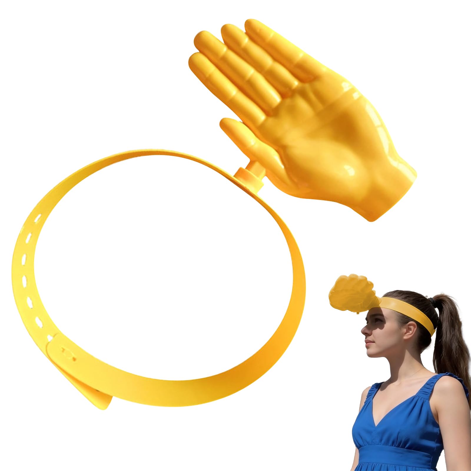 Visiera Parasole A Forma di Mano con Cinturino Regolabile, Cappello da Sole Grande Quanto Un Palmo, Cappello Sole Divertente per Photo Booth Travestimenti Accessori attività all'Aria Aperta