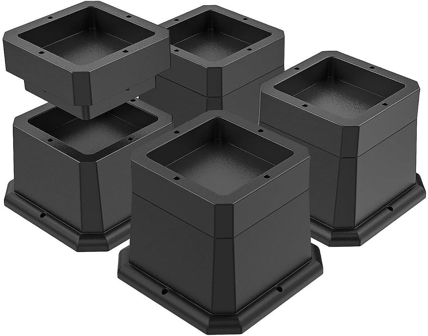 4Pcs Bed Elevators Floor Support for Platform Bed Frame Height Increase Furniture Lifters for Couch Chair, 5 Inch