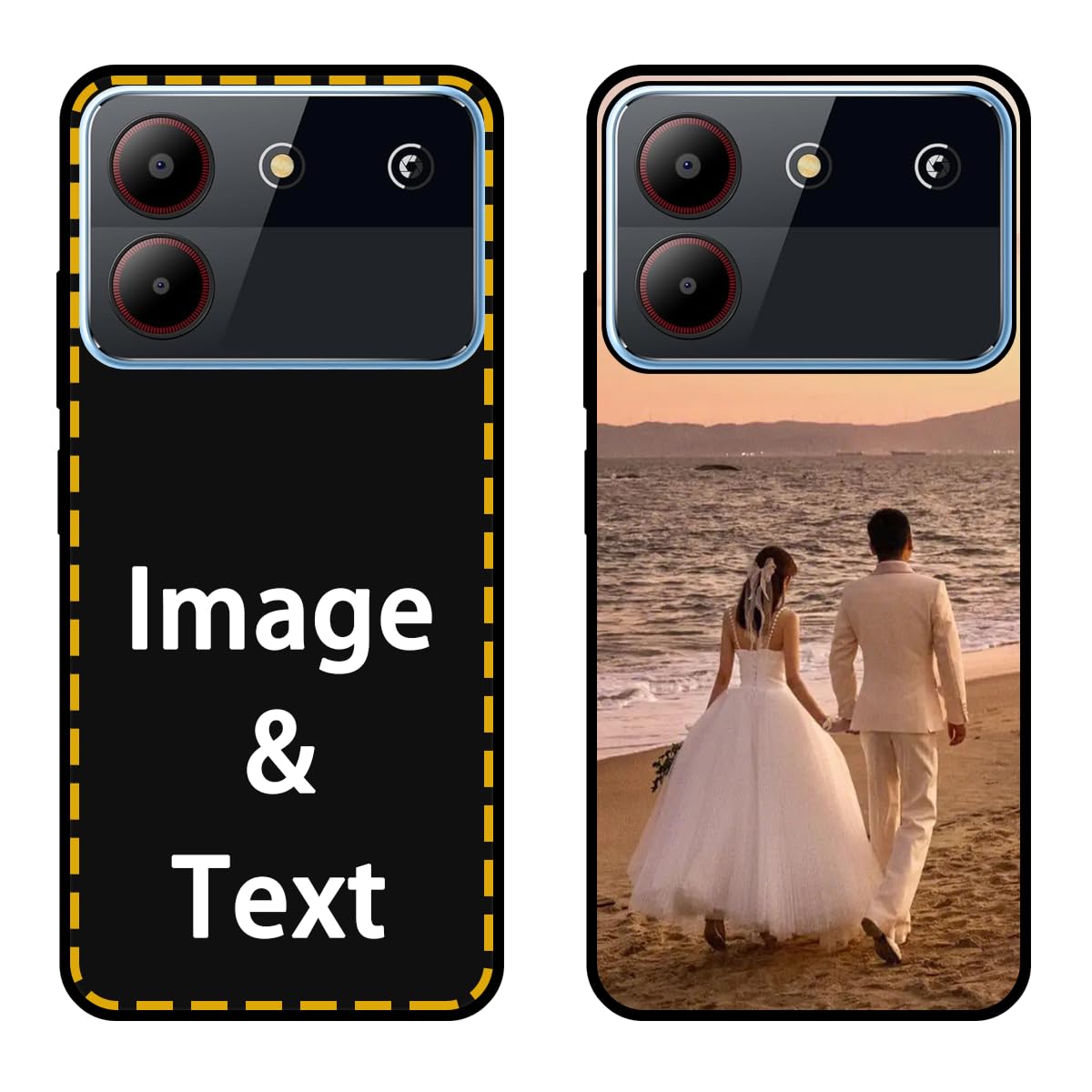 KARTXITAI Cover Personalizzata Compatibile con ZTE Blade A54 2023 con Foto Testi logo,Custodia Morbido TPU Gel Custom Case con Immagine,Testo Assorbimento degli Urti e Anti-Graffio -NERO
