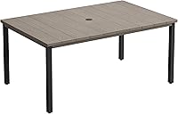 Vista 9 de Mesa de comedor para exterior, mesa cuadrada para terraza con orificio para sombrilla