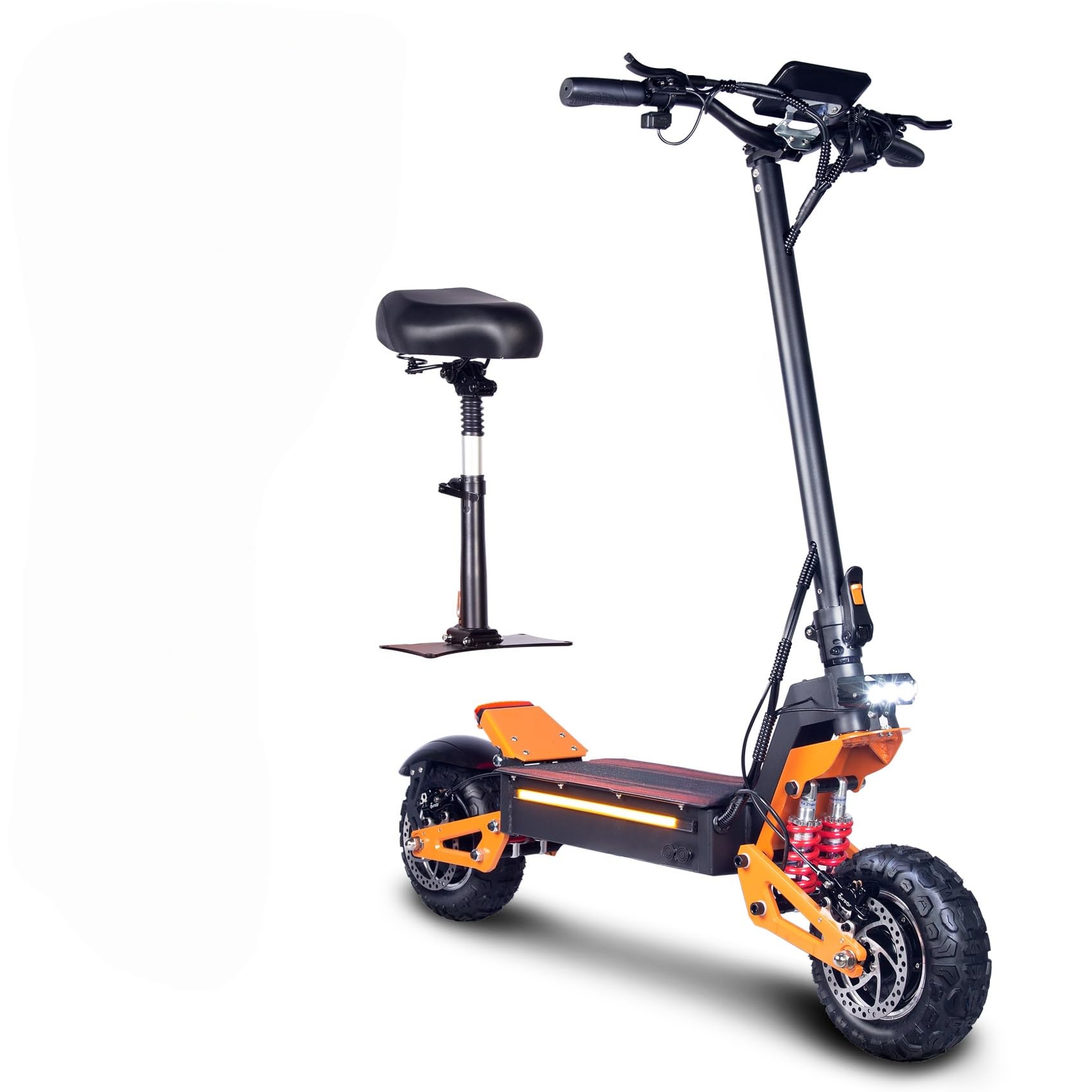 Electric Scooter Adult with Seat 6000W Dual Motor Top Speed 52 MPH Distance Traveled 70 Miles 11 Off-Road