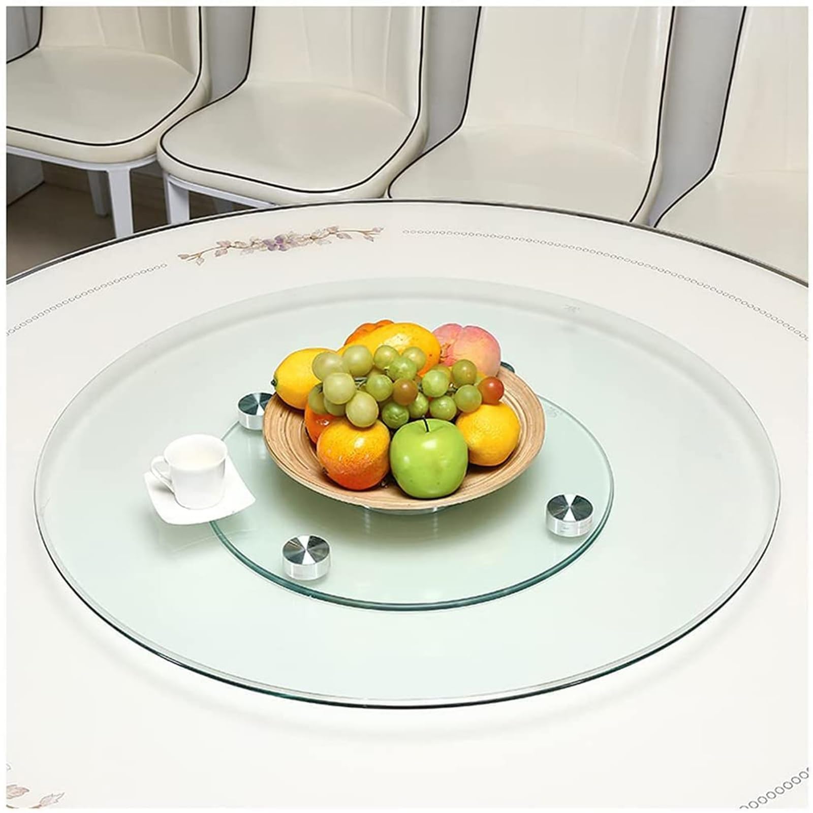 Lazy Susan Giradischi Trasparente In Plastica 20,3 Cm, Rotazione 360° Con Cuscinetti A Sfera, Vassoio Girevole Per Frigorifero, Dispensa, Torte, Spezie, Cosmetici - 2