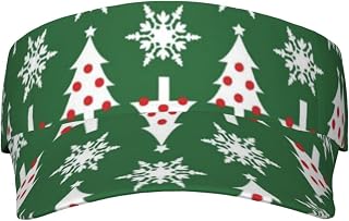 XIXIAN Christmas Tree Pattern Printed Adult Sunscreen Visor Cap Lightweight and Breathable Adult Sun Visor Empty top hat Versatile Outdoor hat Black