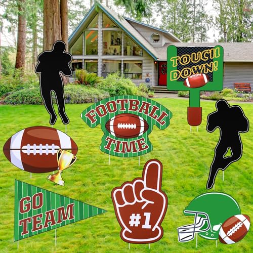 Leinuosen Football Yard Decorations 8 Pieces