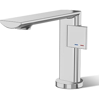 Bathroom Tap Brass Casing Washbasin Tap with Ceramic Cartridge Single Lever Mixer Tap for Bathroom with Spout Height 123 mm for Guest Toilet Tap Bathroom with Non-Toxic EPDM Interior