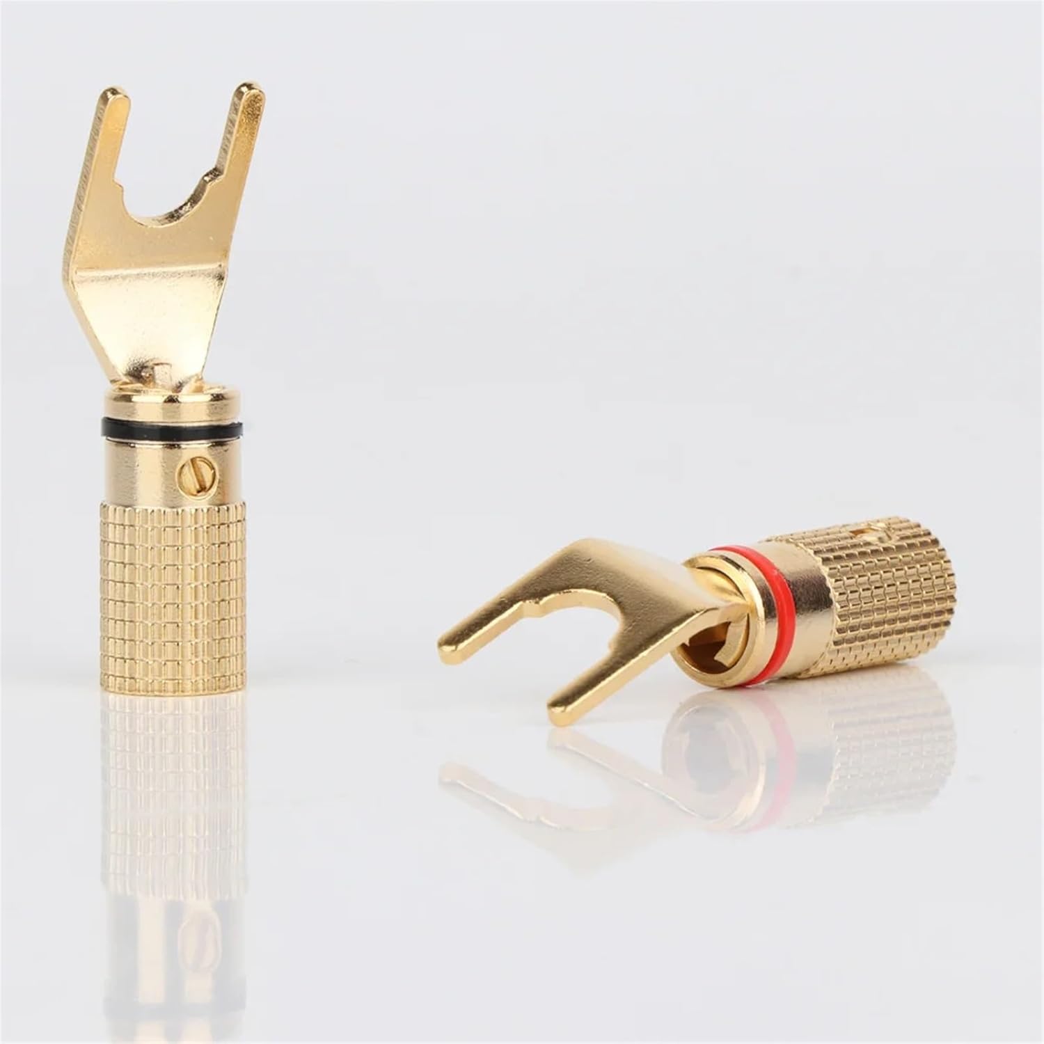 Pure Copper Gold Plated Banana Plugs Y Type Audio Banana Connectors for Speaker Amplifier Cable(24 Pieces)