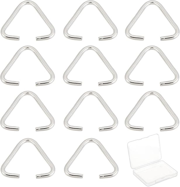 SUNNYCLUE 1 Box 100Pcs Stainless Steel Triangle Rings Triangle Open Jump Ring Pinch Bails Charms Hanger Connectors Pinch Bails Connectors for Decoration Jewellery Findings DIY Craft Accessories Supply