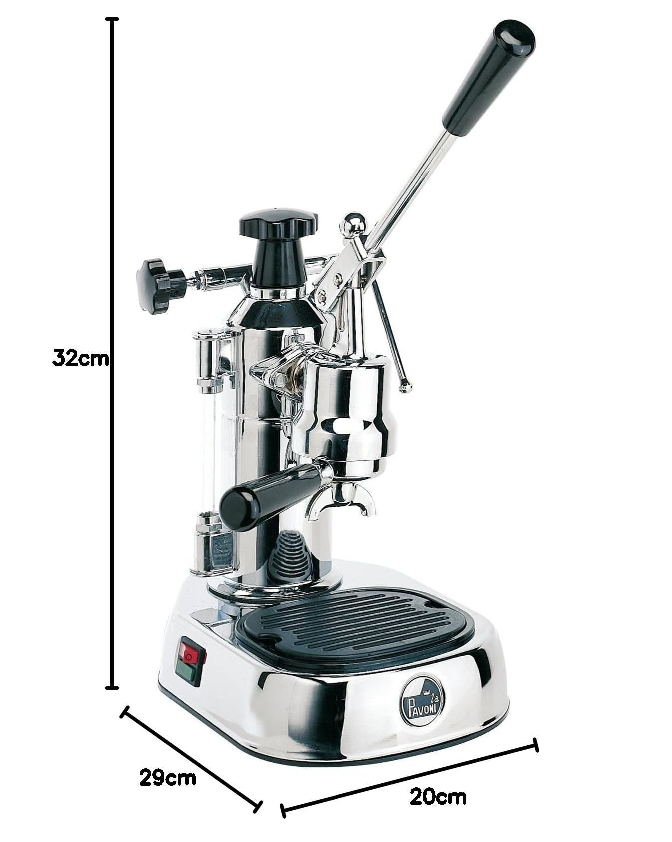 la Pavoni Europiccola Lusso EL Libera installazione Semi-automatica Macchina per espresso 0.8L 8tazze Nero, Acciaio inossidabile