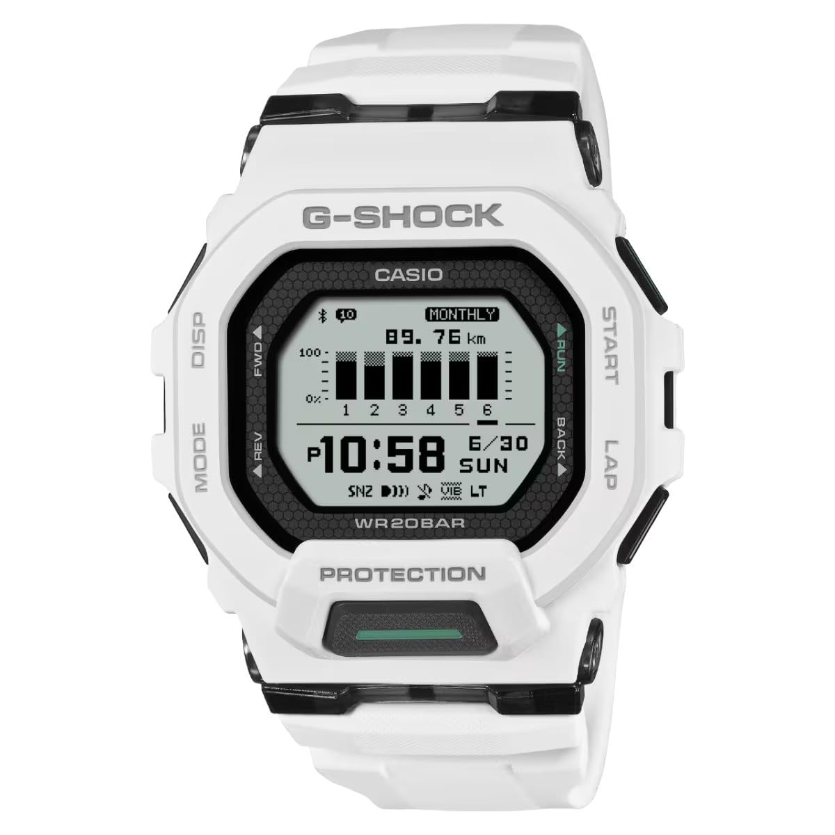 G Shock  White Mens Gbd-200 Watch, Sports Direct