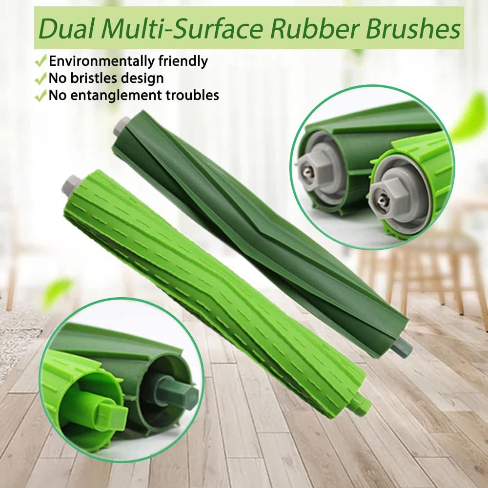 Set Di 2 Spazzole Di Ricambio Compatibili Per IRobot Roomba Serie E, I, J (e5, I3, J7, Combo, Ecc.) - Gomma Anti-groviglio - 4